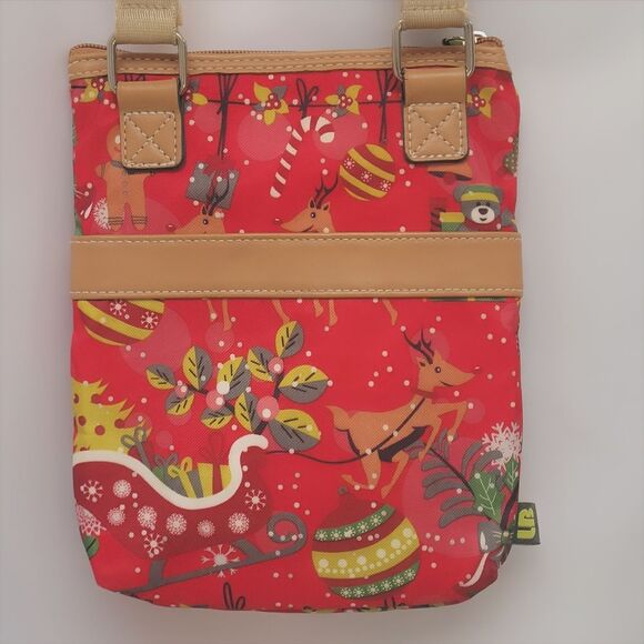 Lily Bloom Christmas Passport Crossbody Bag 3 Zip Pockets Adjustable Strap - Picture 3 of 12